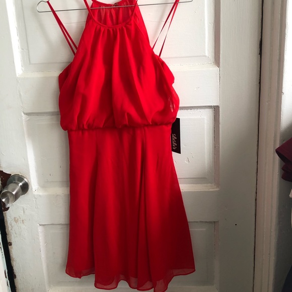 Lulus red chiffon dress - Picture 1 of 4